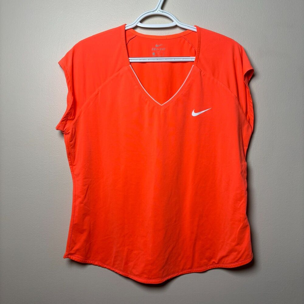Nike dri-Fit Blouse Top Women's Size Large Hot Pink Stretchy Athletic Top